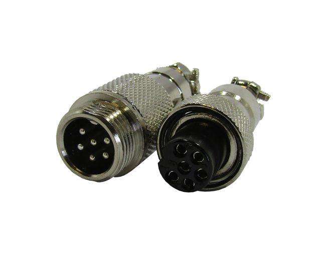 M13 6 W Mini Mic Plug And Socket Connector Set Gx12 6 P