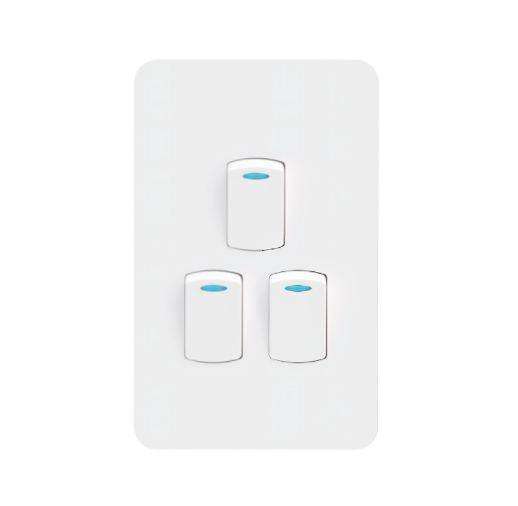 Light Switch 3 Lever 1 Way 16 A 250 V 2x4 G New3 N00500