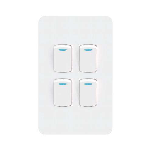 Light Switch 4 Lever 1 Way 16 A 250 V 2x4 G New3 N00700