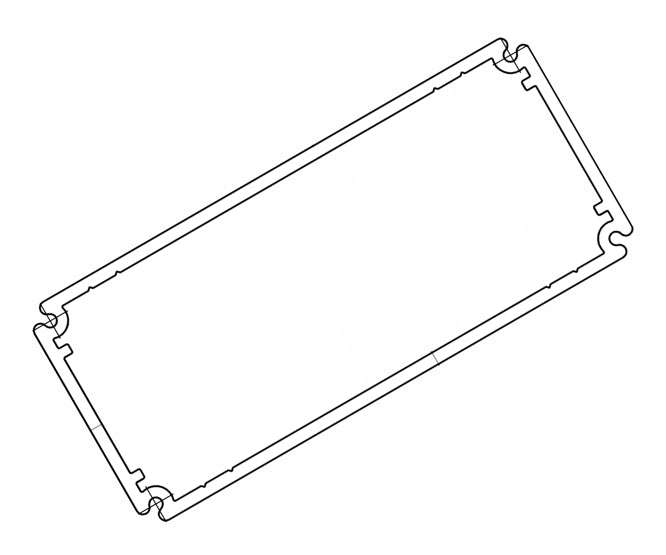 Aluminium Profile Black Anod. 109x48x3000mm H13097 6063 T6 3 M 25u Blk