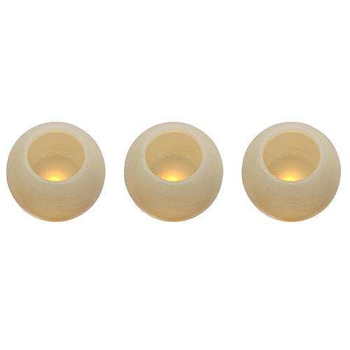 Led Flameless Candle Set Ball Shaped 3 Pc