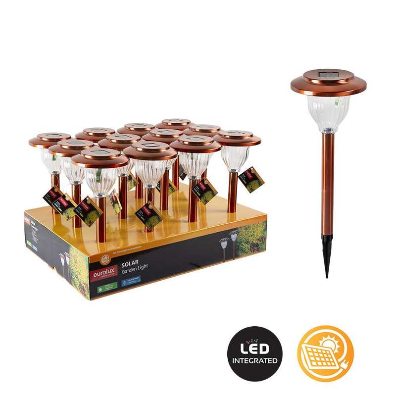 Solar Garden Light With Copper Painting Sell In Pdq Of 12