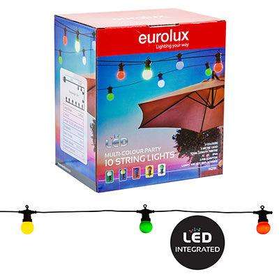 String Lights Led 10 Pk Golfball Colours