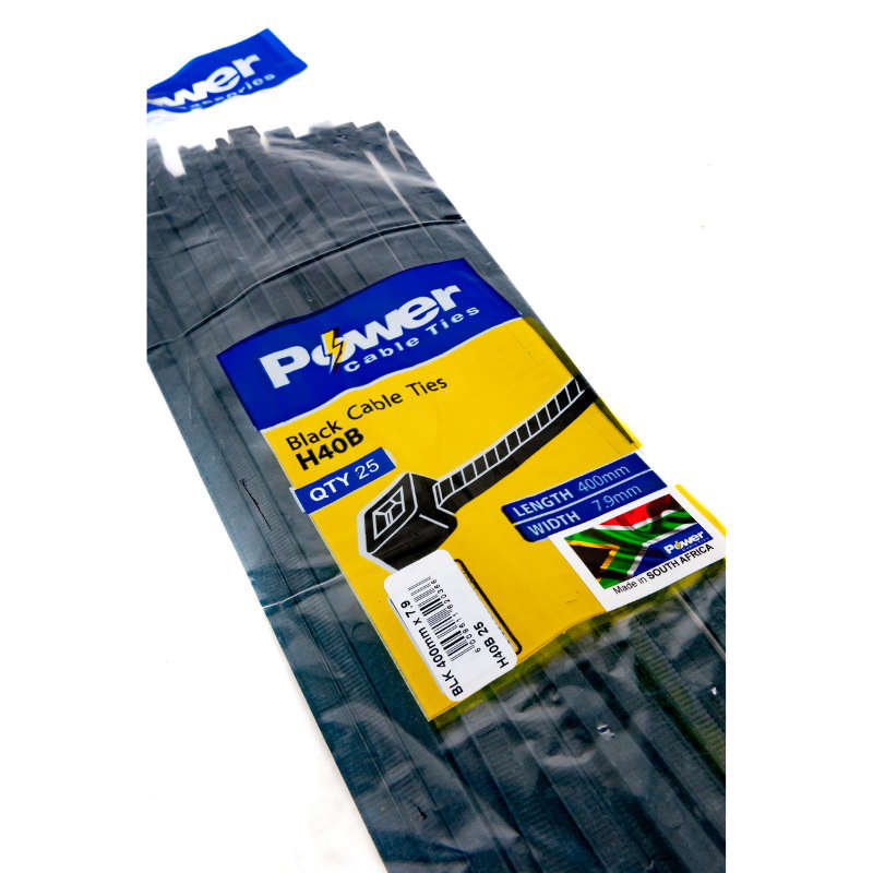 Power Cable Ties 400mm X 7.9mm Pk 25