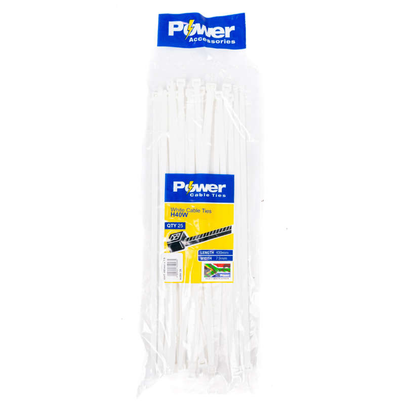 Power Cable Ties 400mm X 7.9mm Pk 25