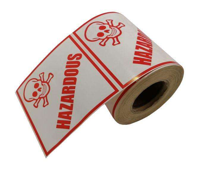 Hazardous Label Sticker Skull Print Hazardous 01 R0