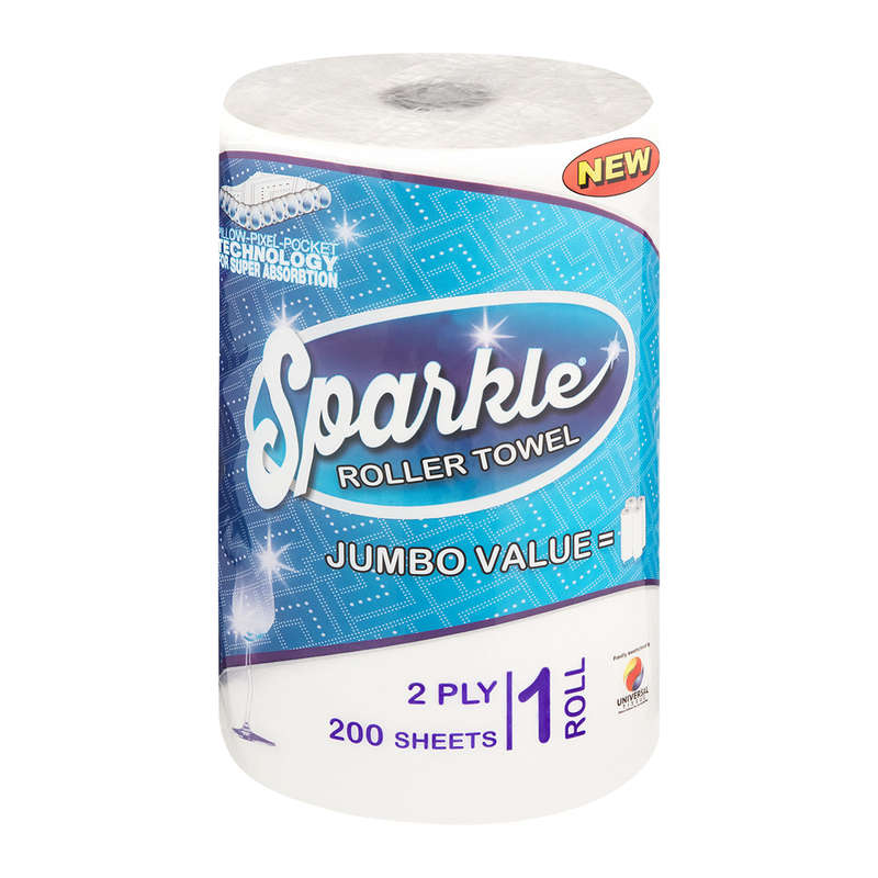 Sparkle Paper Roller Towel 2 Ply Virgin 200 Sheet