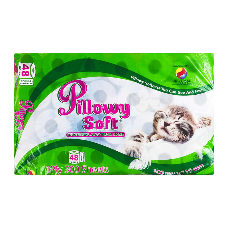 Pillowy Soft Toilter Paper 1 Ply Recycle 48 Pack