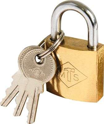 Padlock Mts Brass Plated P/P 25 Mm