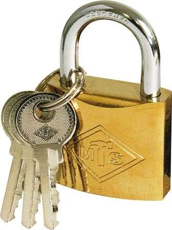 Padlock Mts Brass Plated P/P 40 Mm