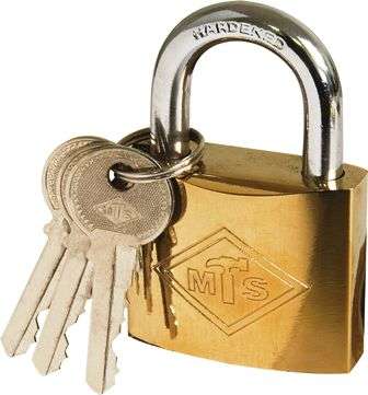 Padlock Mts Brass Plated P/P 50 Mm