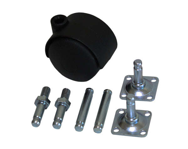 Caslad Twin Wheel With Fittings 50 Mm 2 Pack