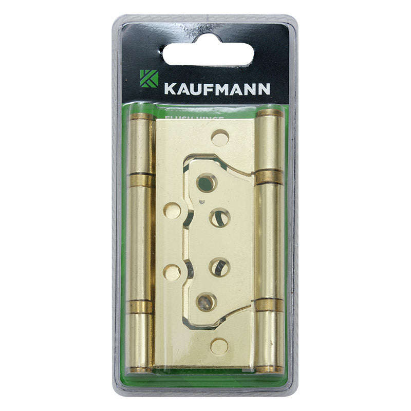 Kaufmann Flush Hinge Steel 100 Mm B/Plated (Pair)