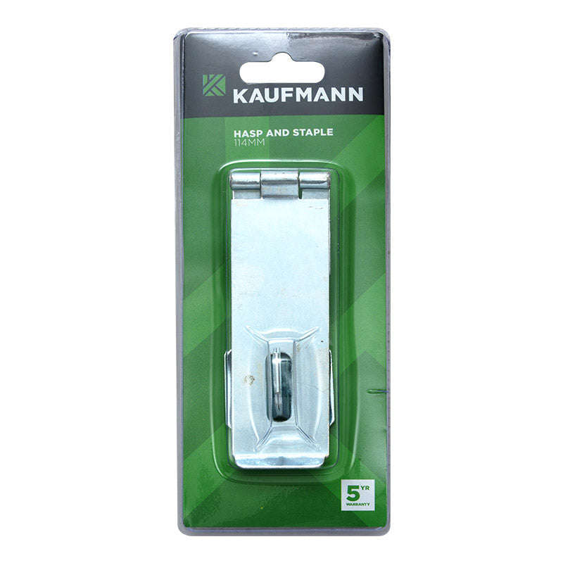 Kaufmann Hasp & Staple 114 Mm Safety Galv