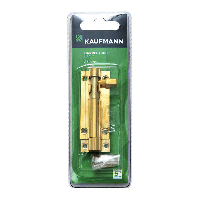 Kaufmann Barrel Bolt 64 Mm Solid Brass Straight