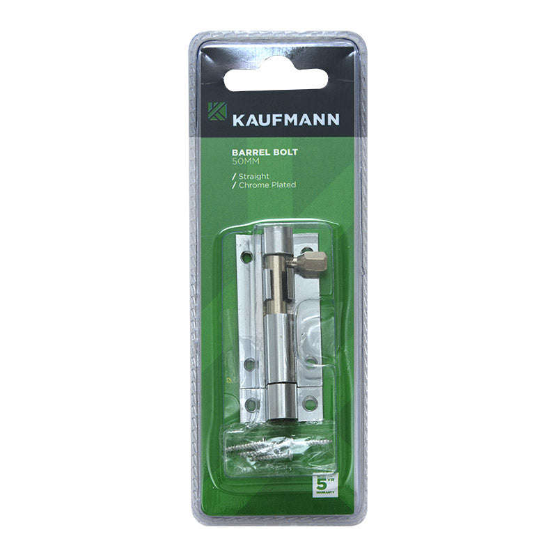 Kaufmann Barrel Bolt 50 Mm Chr Plated Straight