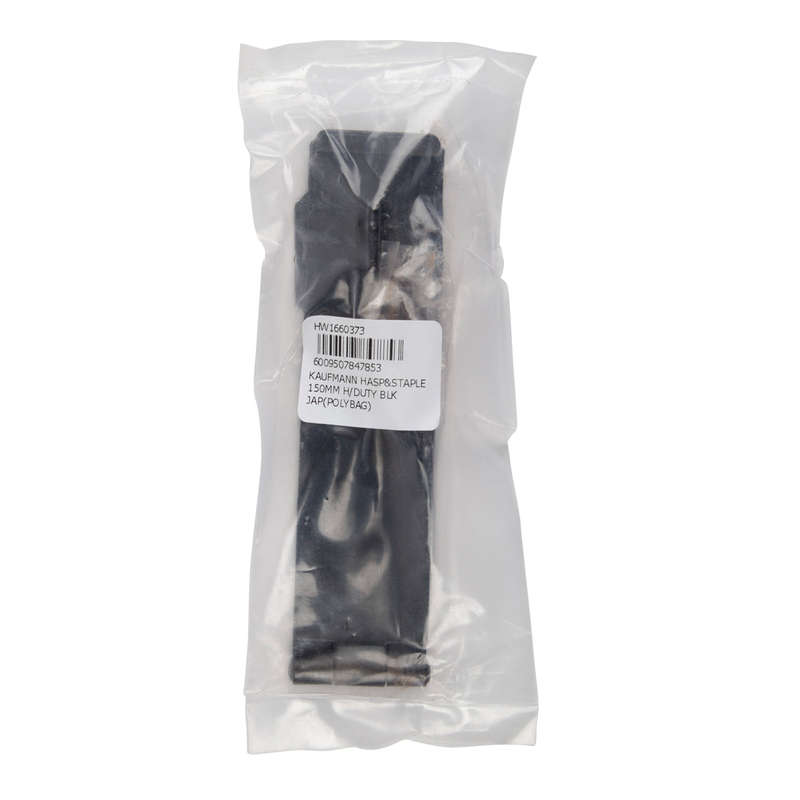 Kaufmann Hasp & Staple 150 Mm H/Duty Blk Jap(bulk)