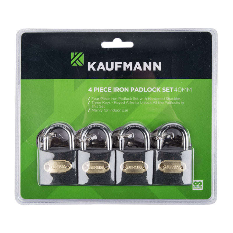Kaufmann Steel Lock Set 4 Pc 30 Mm