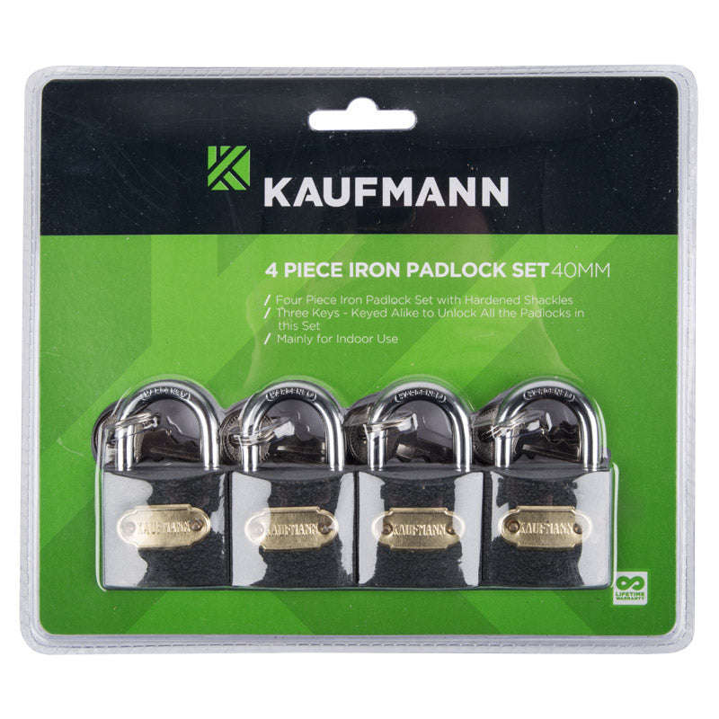 Kaufmann Steel Lock Set 4 Pc 40 Mm