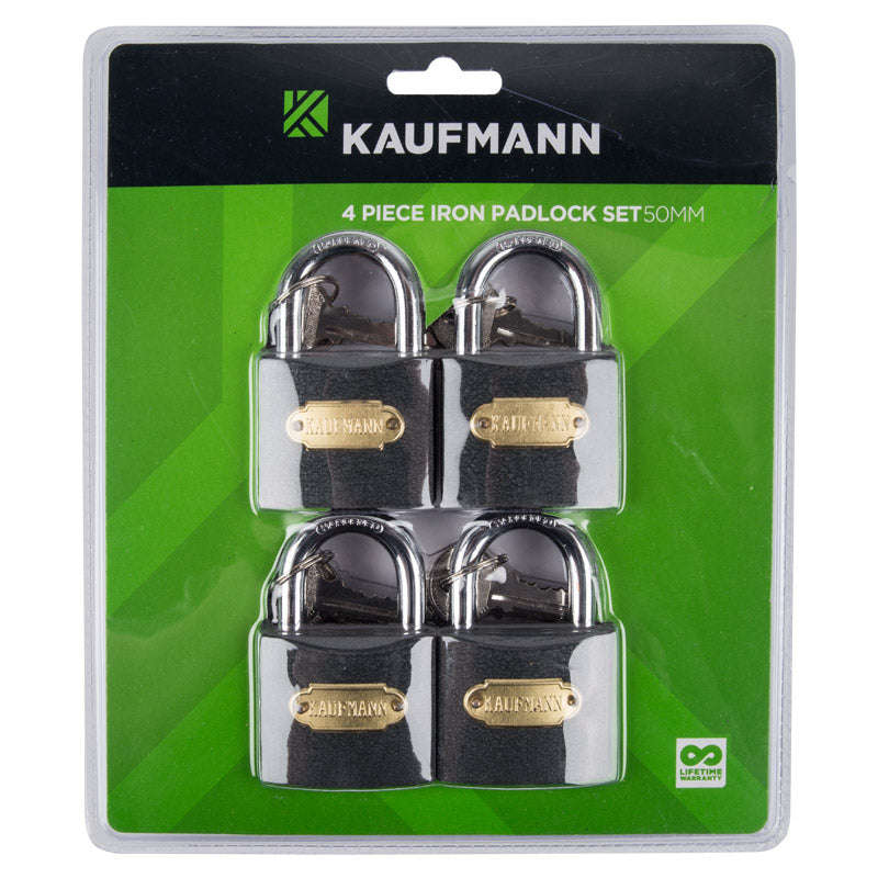 Kaufmann Steel Lock Set 4 Pc 50 Mm