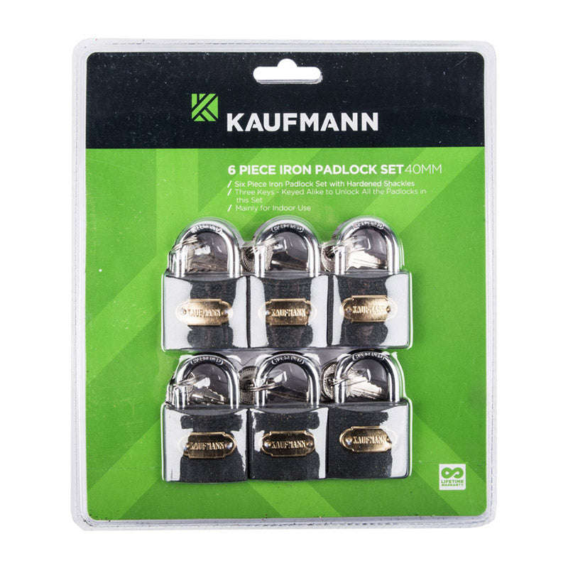 Kaufmann Steel Lock Set 6 Pc 30 Mm