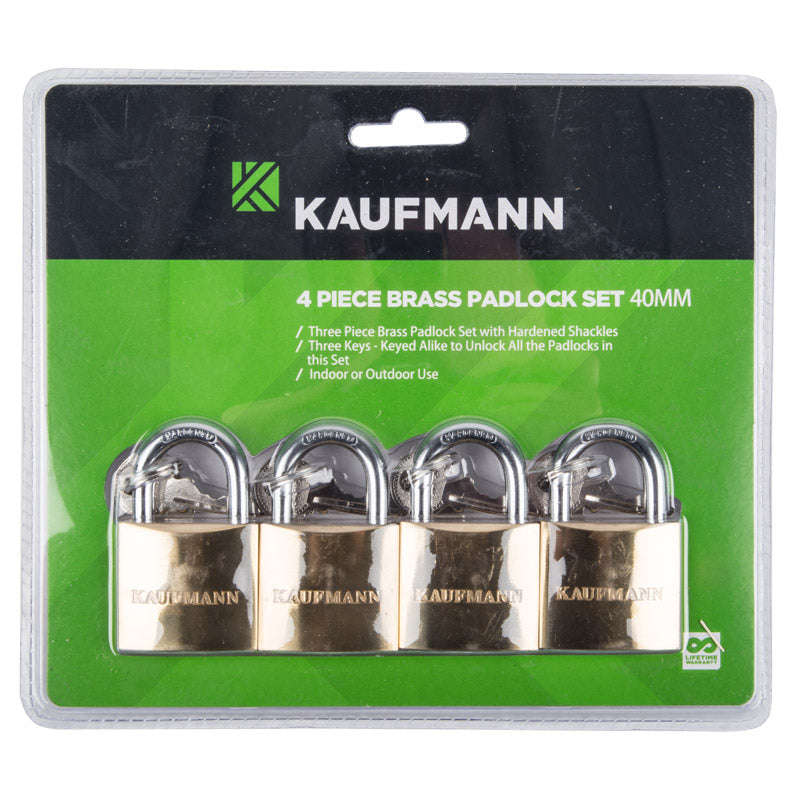 Kaufmann Brass Lock Set 4 Pc 40 Mm