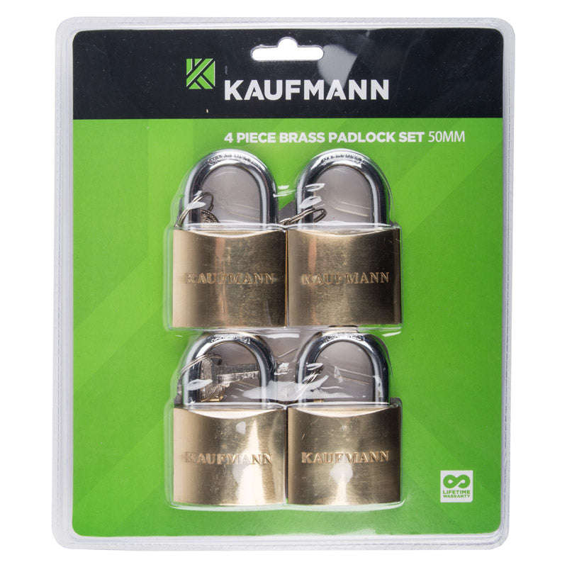 Kaufmann Brass Lock Set 4 Pc 50 Mm