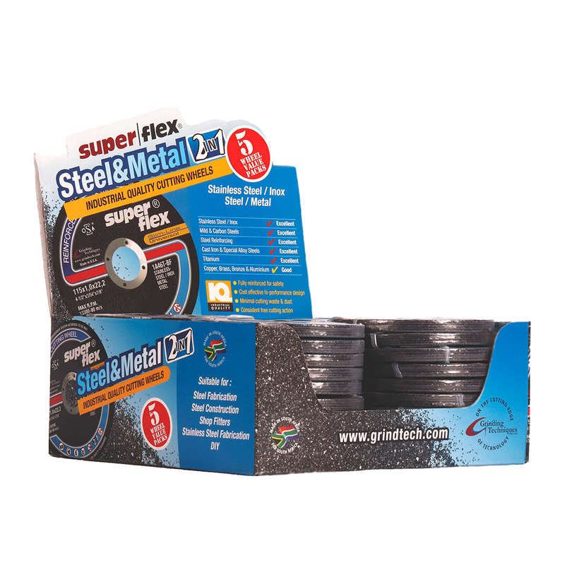 Superflex Cutting Disc 2 In1 Flat 115 X1 5 Pk Display