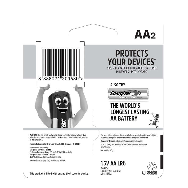Energizer Battery Max Aa 2 Pack
