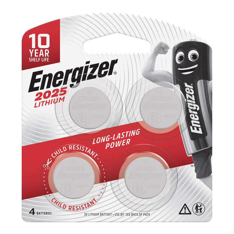 Energizer Battery Lithium Coin 3 V Cr2025 4 Pack