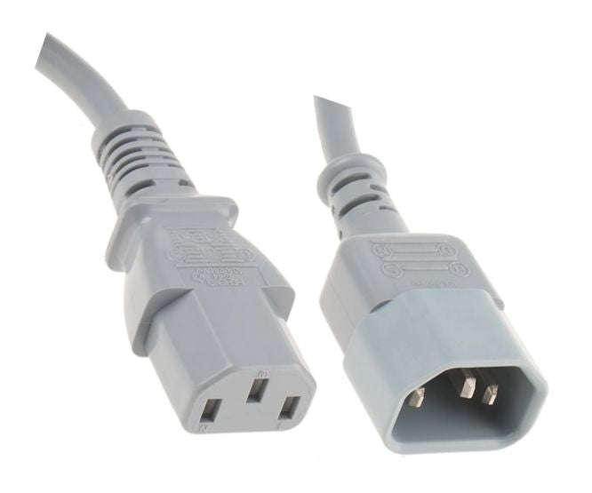 C13 Socket C14 Plug Iec Power Lead Grey 1.2m Pc Maemiccic073 Gy1.2