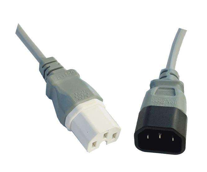 C15 Socket C14 Plug Iec Power Lead Grey 1.2m Pc Maemichic073 Gy1.2