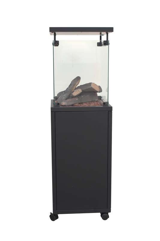 Short Stand Gas Patio Heater Ceramic Log Style