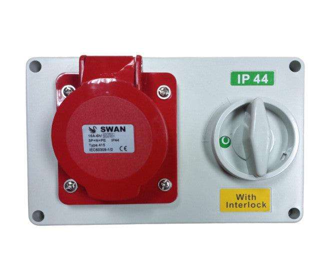Socket Interlock 16 A 3 P E 380 V Ip44 Ips Ce 1414