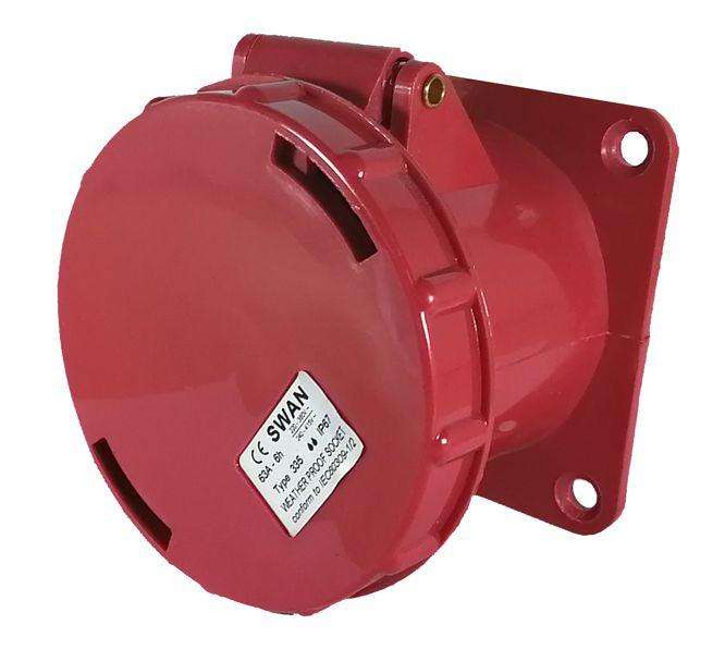 Industrial Socket Panel Straight 125 A 3 P+N E 380 V Ip67 Ips Ce 345