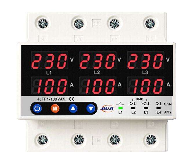 Digital Under / Over Voltage / Timer Protector 3 Phase 220 Vac Jjtp1 100 Vas