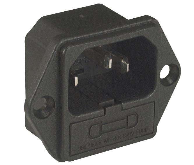 C14 Iec Plug Adapter Press Fit + Fuse Holder K2413