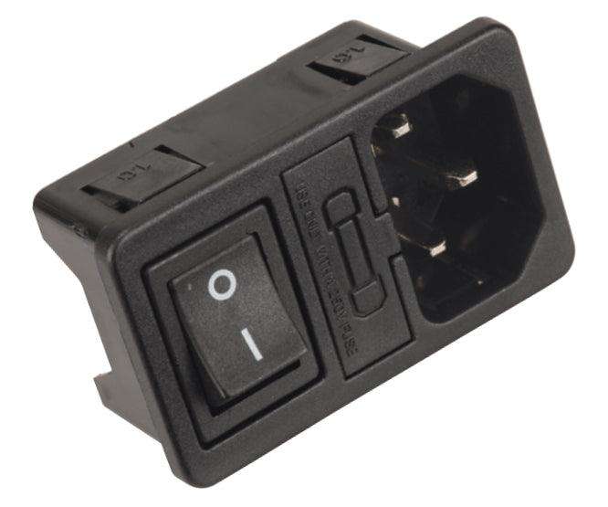 C14 Iec Plug With Fuse Holder & Switch K24133 1.0mm
