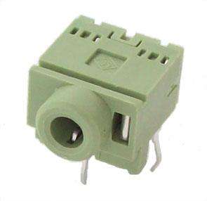 3.5mm Stereo Socket R/A Green Pcb Mount Pj 317 Gr