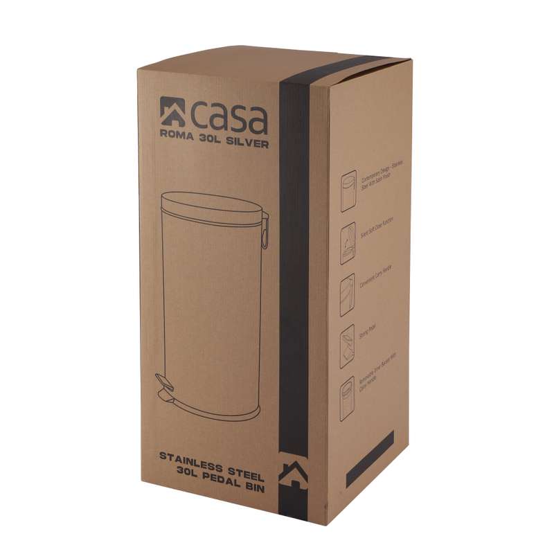 30 L Steel Pedal Bin Roma