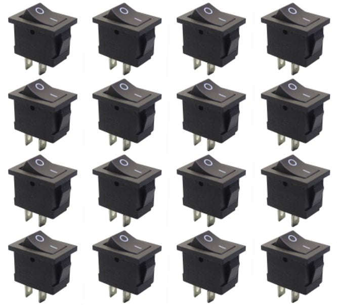 Rocker Switch Mini Spst 6 A Black P/Fit 13x19mm 100/Bag Kcd1 2 101