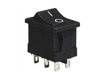 Rocker Switch Mini Dpdt 6 A Black P/Fit 13x19mm Kcd1 1 202