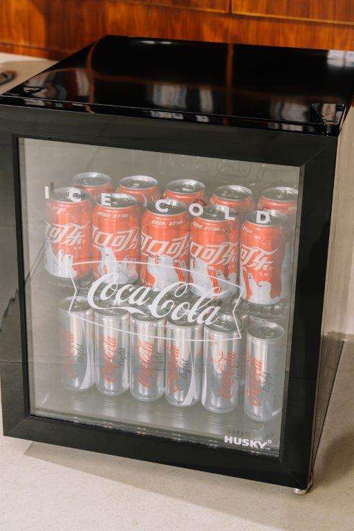 46 L Counter Top Beverage Cooler W/ Glass Door Coca Cola Black