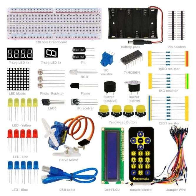 Basic Starter Kit For Arduino (No Uno Board ) Ks0072