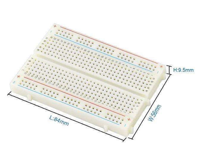 400 Holes Mini Breadboard 84x56x9.5mm Ks0331 *Dbk*