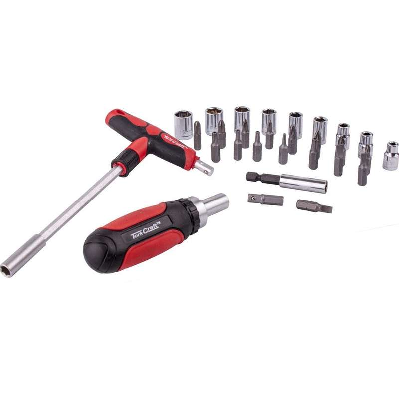 29 Pc Ratcheting Screwdriver & T Handle Tool Set