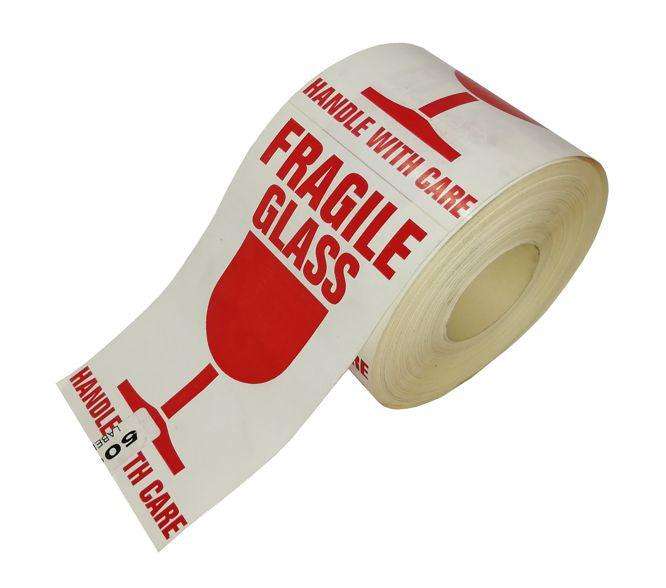 Label / Sticker "Fragile With Glass" Printed Sol Fragile 01 R0