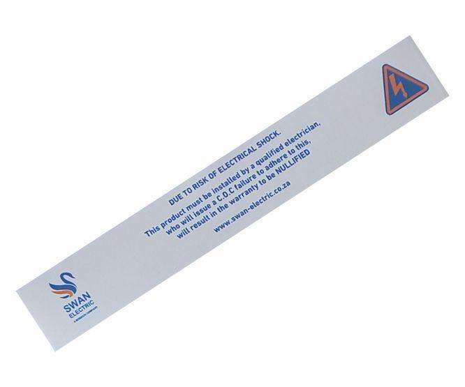 Swan Db Warning Label Self Adhesive 14 X 100mm Sw Wrlbl Db 001