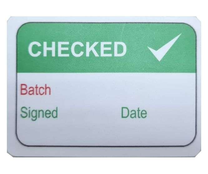 Job Checked / Tested Paper Label Self Adhesive 45x32mm Lbl Check 1