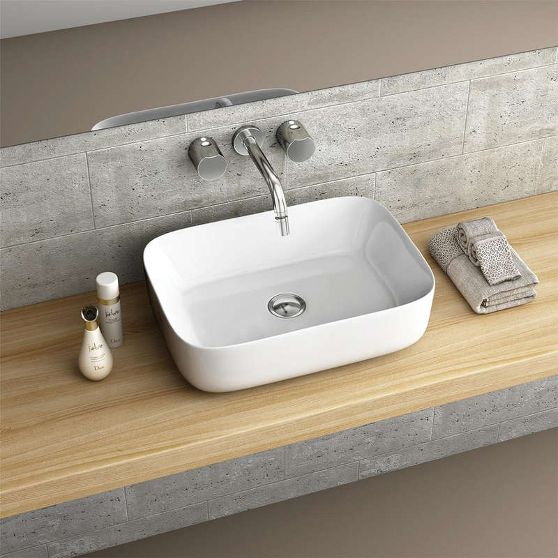 Basin Free Standing Serene 1 T/H Sq 485 X370 X140 Mm